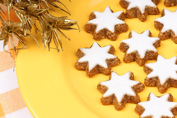 Image showing Cinnamon star cookies (Zimtsterne)