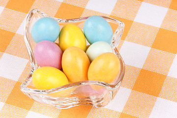 Image showing Hard sugar coated chocolate eggs