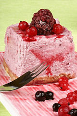 Image showing Wild berries bavarian cream (bavarese)