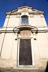 Image showing  lombardy    in  the carbonate   old   church  closed brick towe