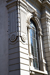 Image showing rose window     in  the castellanza  old    tower   tile  