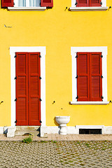 Image showing red window  varano borghi palaces italy   door