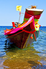 Image showing boat prow asia in the  kho      thailand  and  sea 