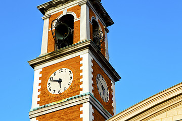 Image showing olgiate olona old  and church tower bell sunny day 