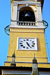 Image showing in cislago old a    italy   the   wall  and church tower bell su