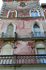 Image showing red terrace europe  italy       in  the milano   brick    water 