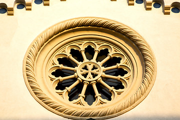 Image showing rose window  italy  lombardy     in  the gorla  old   church    