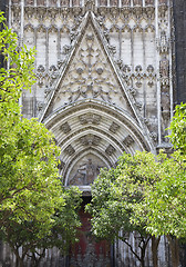 Image showing Doorway of Seville cathedral, Spain