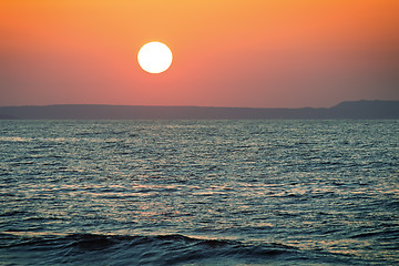 Image showing Landscape: sunsets on the sea.