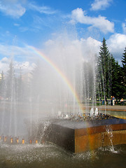 Image showing Rainbow in fountain