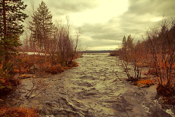 Image showing Taiga flowing spring river