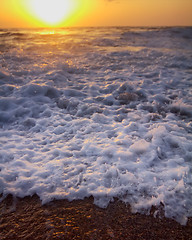Image showing Beautiful sunset on the Mediterranean coast