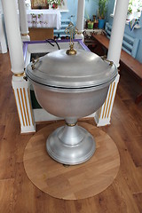 Image showing Beautiful Baptismal font using during christening