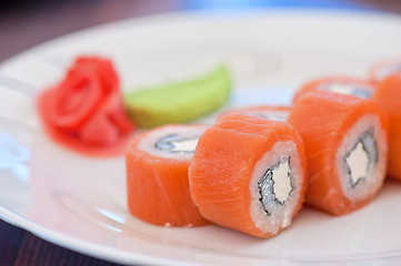 Image showing Salmon roll sushi