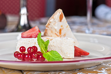 Image showing cream berries dessert