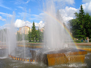 Image showing Rainbow in fountain