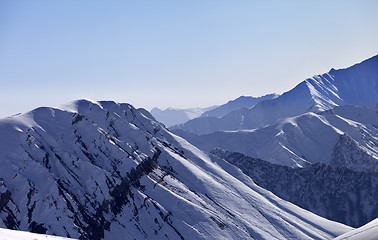 Image showing Snow mountains in morning