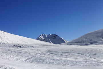 Image showing Ski slope at nice sunny day