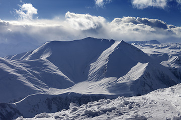 Image showing Snow mountains in nice evening