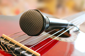 Image showing guitar and microphone