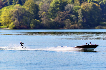 Image showing boat with water skier