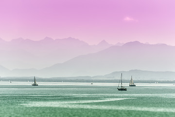 Image showing surreal view lake tutzing