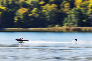 Image showing boat with water skier