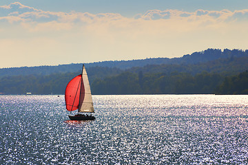 Image showing Sailboat on lake Starnberg