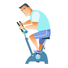 Image showing sportsman exercise bike