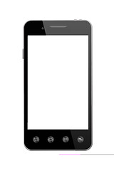 Image showing black smart-phone isolated on the white background