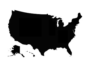 Image showing black map of USA