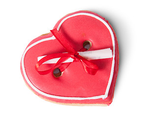 Image showing Cookies heart with note on top