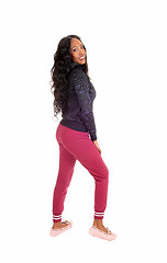 Image showing Black girl in pink tights.