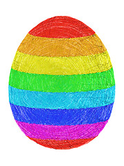 Image showing Easter egg composed of layers of colorful lines on white