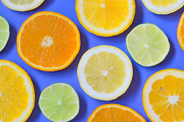 Image showing Slices of various citrus fruits