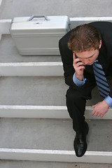 Image showing Businessman talking on cell