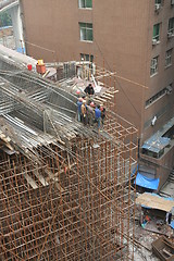 Image showing People building highway