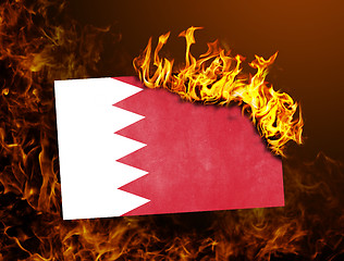 Image showing Flag burning - Bahrain