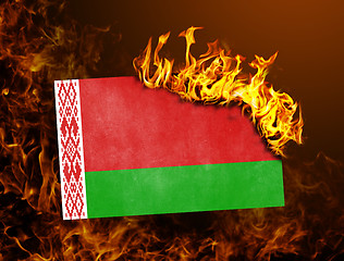 Image showing Flag burning - Belarus