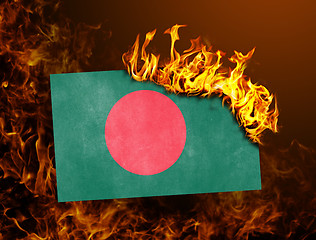 Image showing Flag burning - Bangladesh