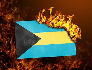 Image showing Flag burning - Bahamas