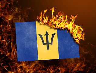 Image showing Flag burning - Barbados