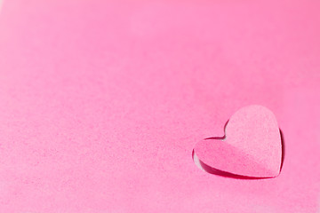 Image showing Pink paper hearts and pink background