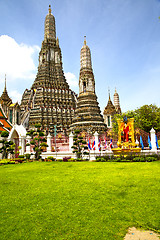 Image showing gold    temple   in   bangkok  thailand grass