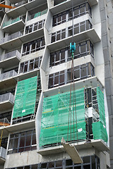 Image showing Construction site of a modern skyscraper
