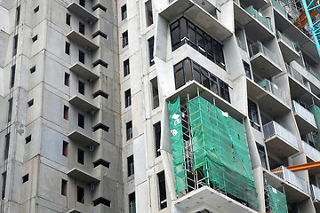 Image showing Construction site of a modern skyscraper