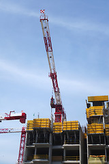 Image showing Construction site of a modern skyscraper