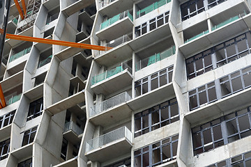 Image showing Construction site of a modern skyscraper