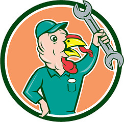 Image showing Turkey Mechanic Spanner Circle Cartoon