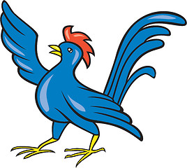 Image showing Chicken Rooster Wing Pointing Cartoon